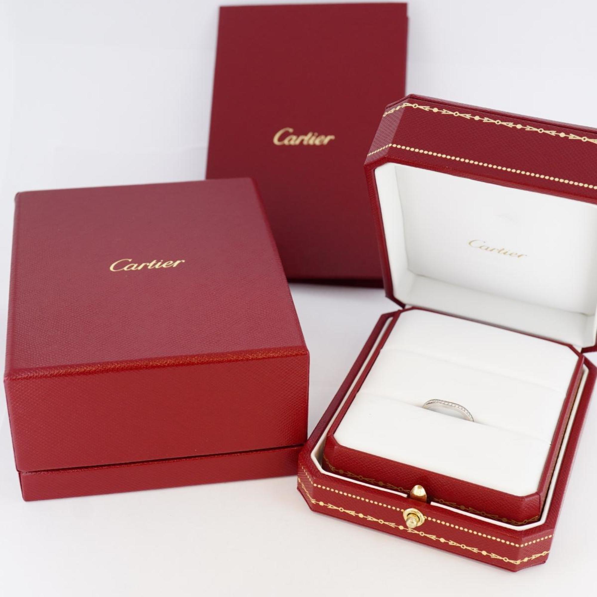 Cartier Ring Ballerina Half Eternity Diamond Pt950 Platinum Women's