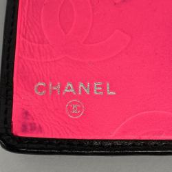 Chanel Long Wallet Cambon Lambskin Black Women's