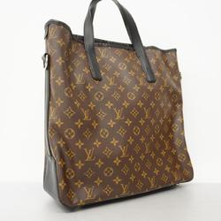 Louis Vuitton Tote Bag Monogram Macassar Davis M56708 Brown Black Men's