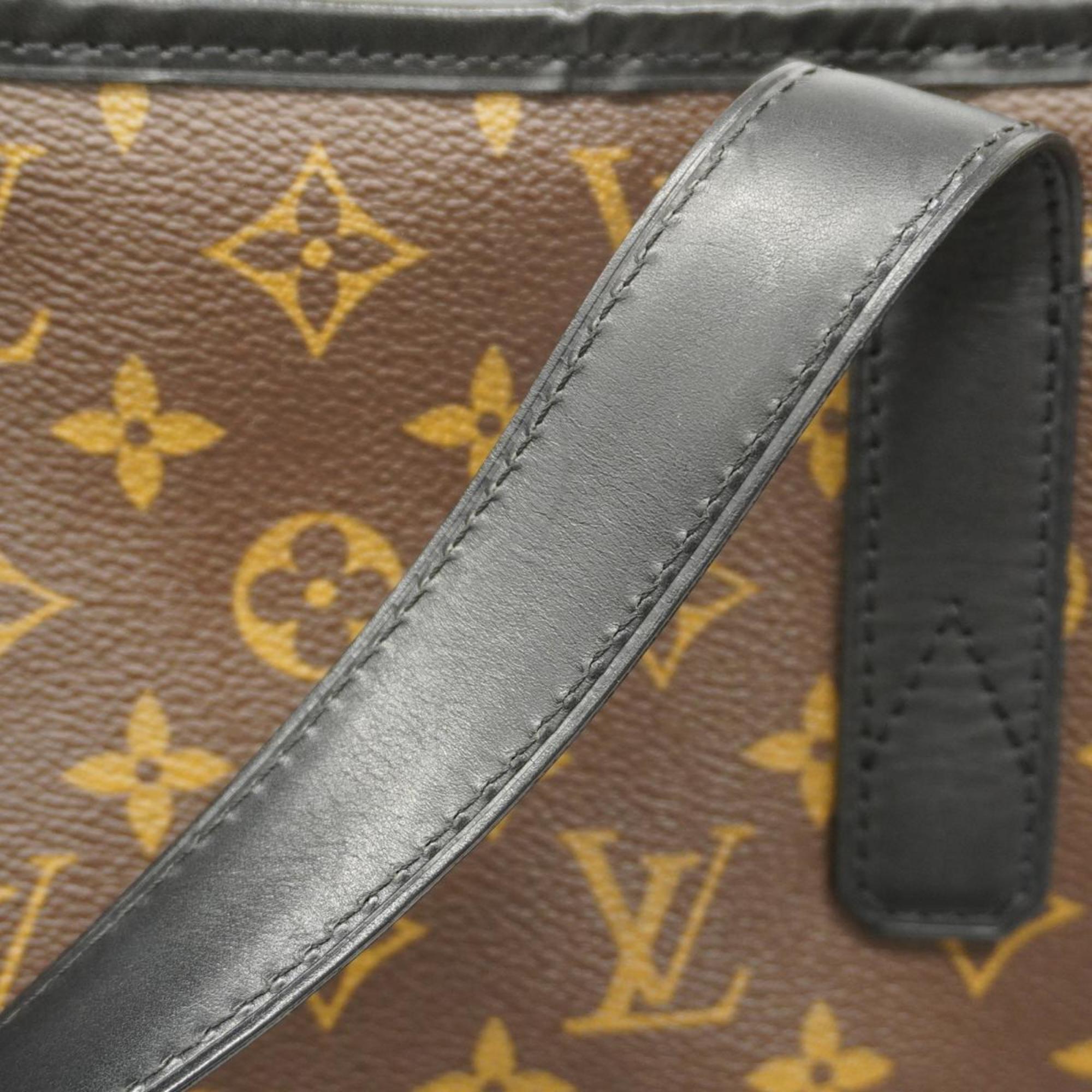 Louis Vuitton Tote Bag Monogram Macassar Davis M56708 Brown Black Men's