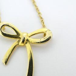 Tiffany Necklace Bow Ribbon K18YG Yellow Gold Women's