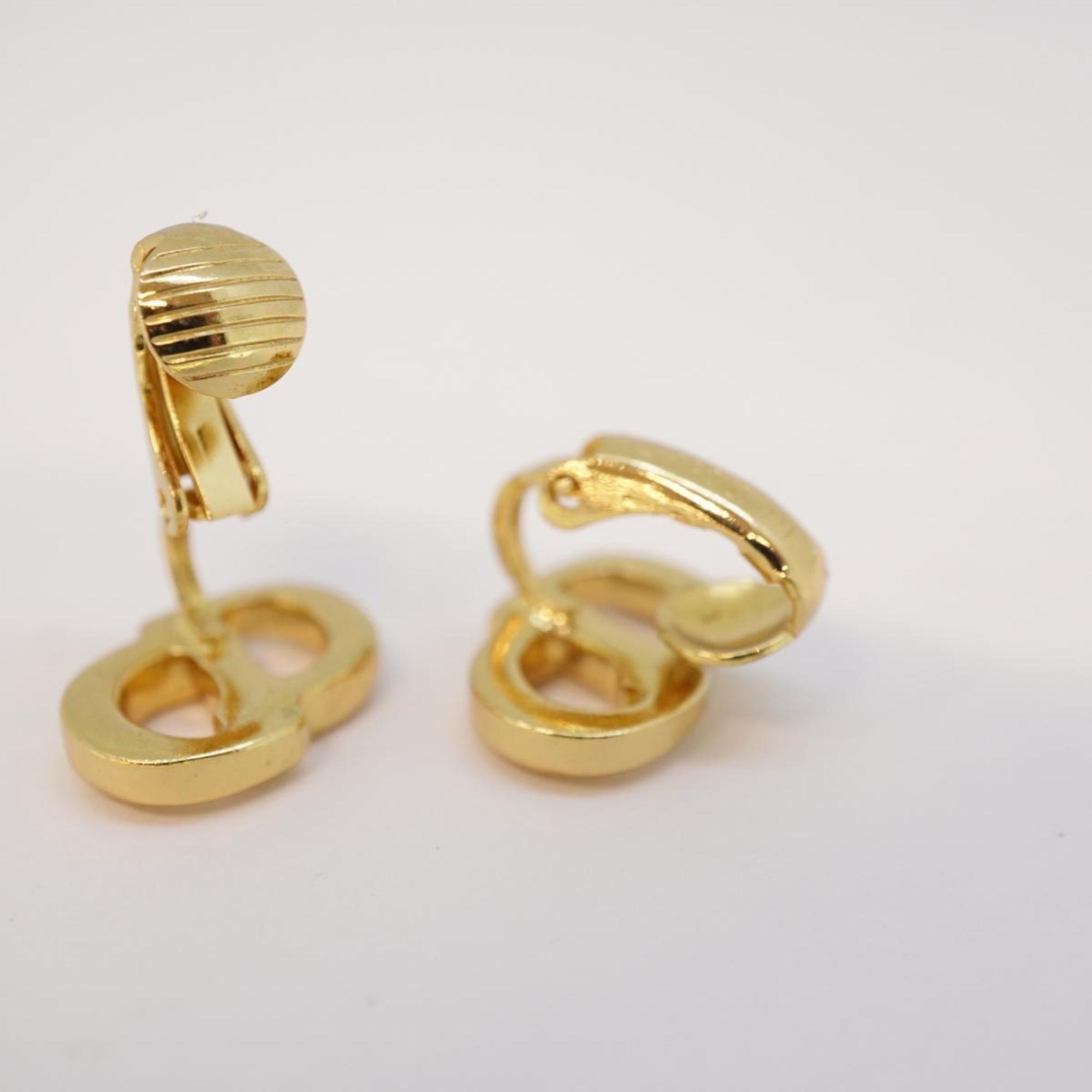 Christian Dior Earrings GP Plated Gold Women's