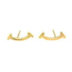 Tiffany earrings T Smile K18YG yellow gold ladies