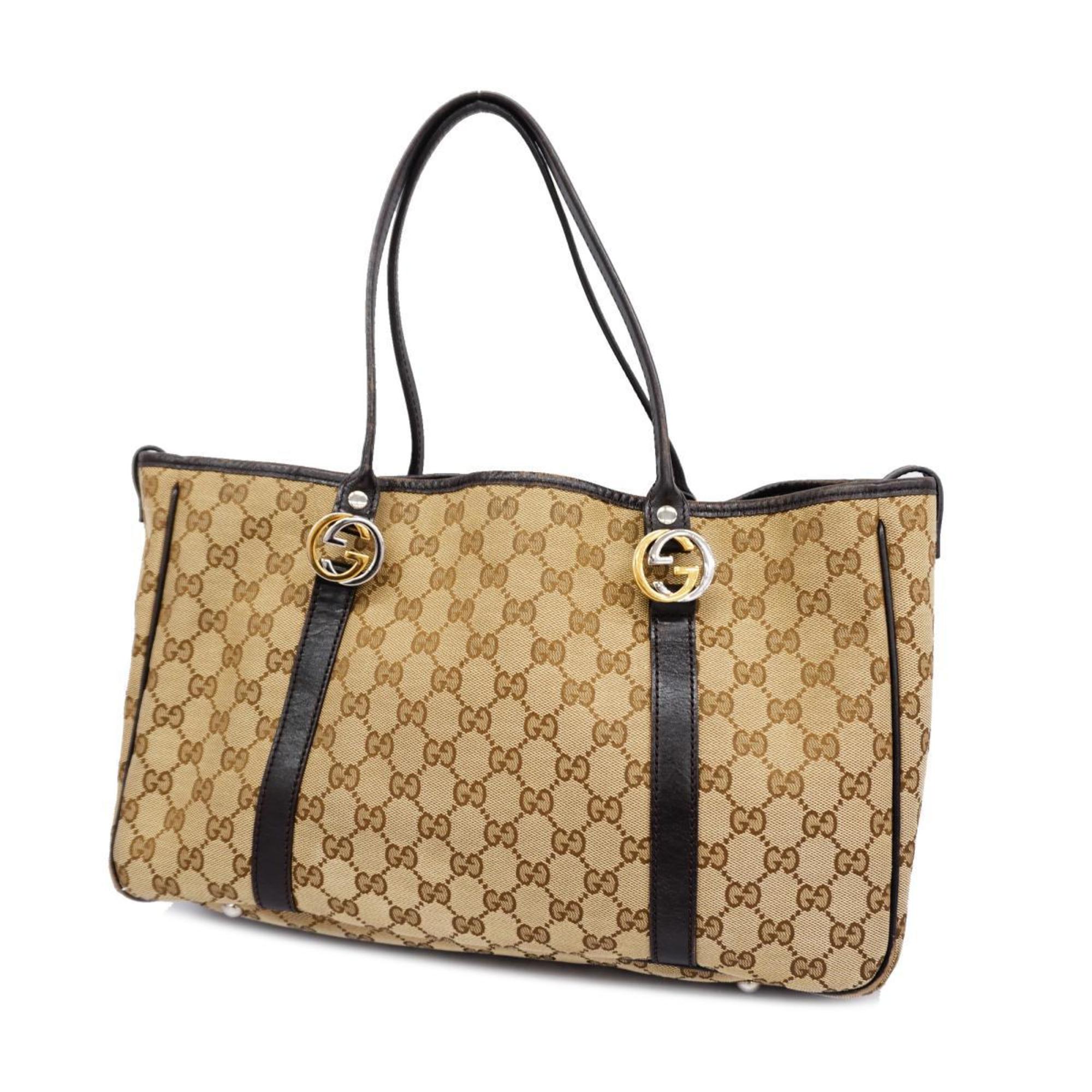 Gucci Tote Bag GG Canvas Interlocking G 232957 Brown Women's