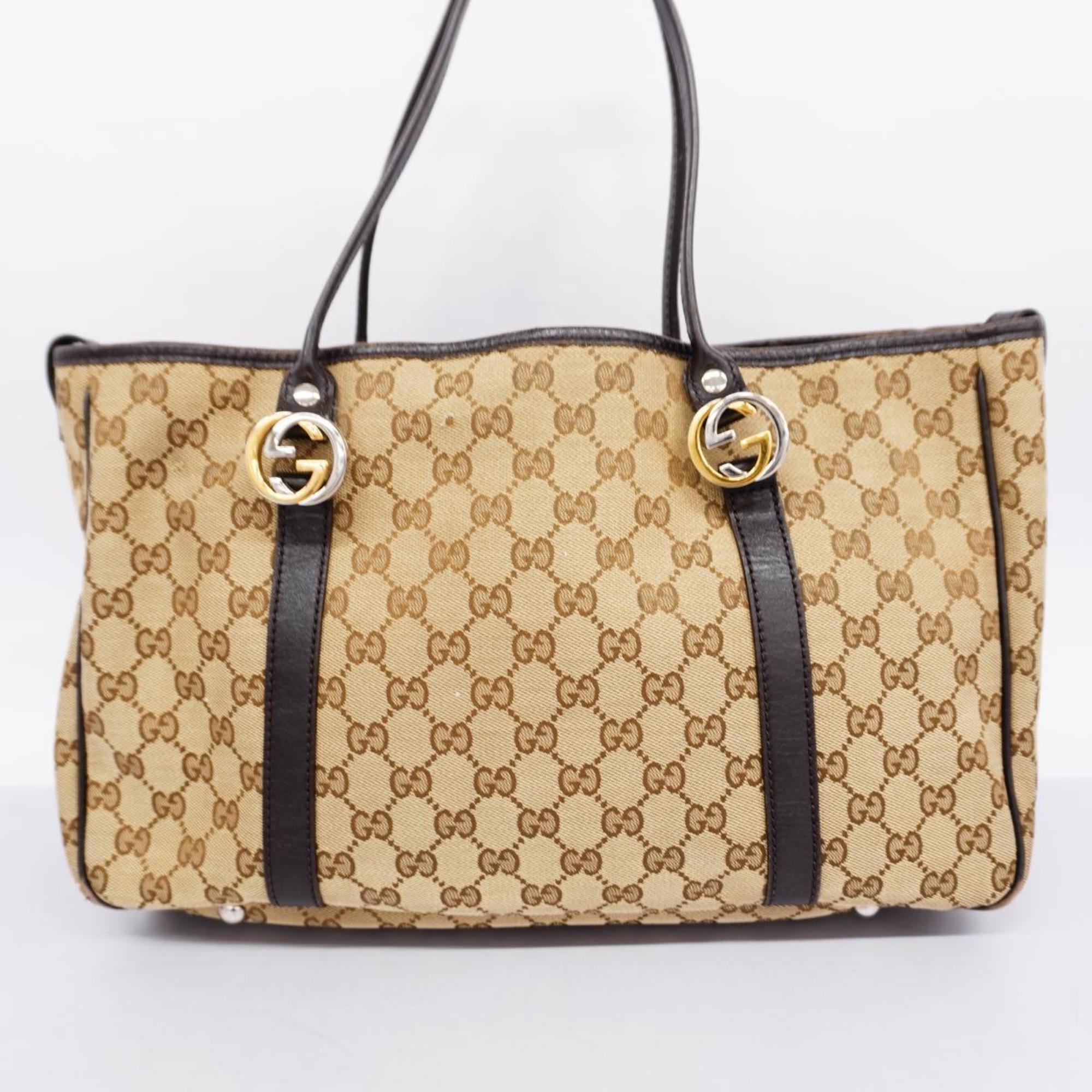 Gucci Tote Bag GG Canvas Interlocking G 232957 Brown Women's