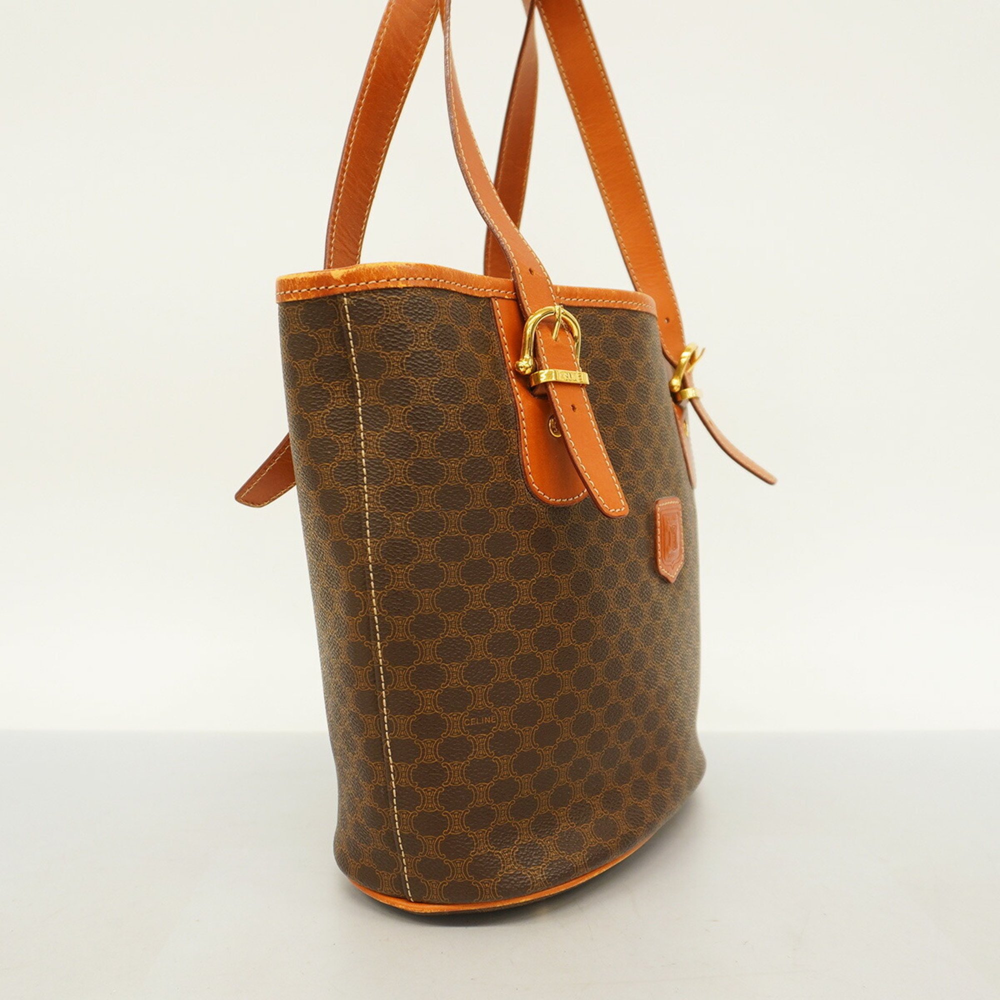 Celine Tote Bag Macadam Brown Women's