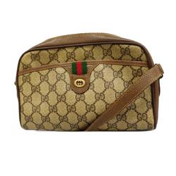 Gucci Shoulder Bag GG Supreme Sherry Line 116 02 089 Brown Beige Women's