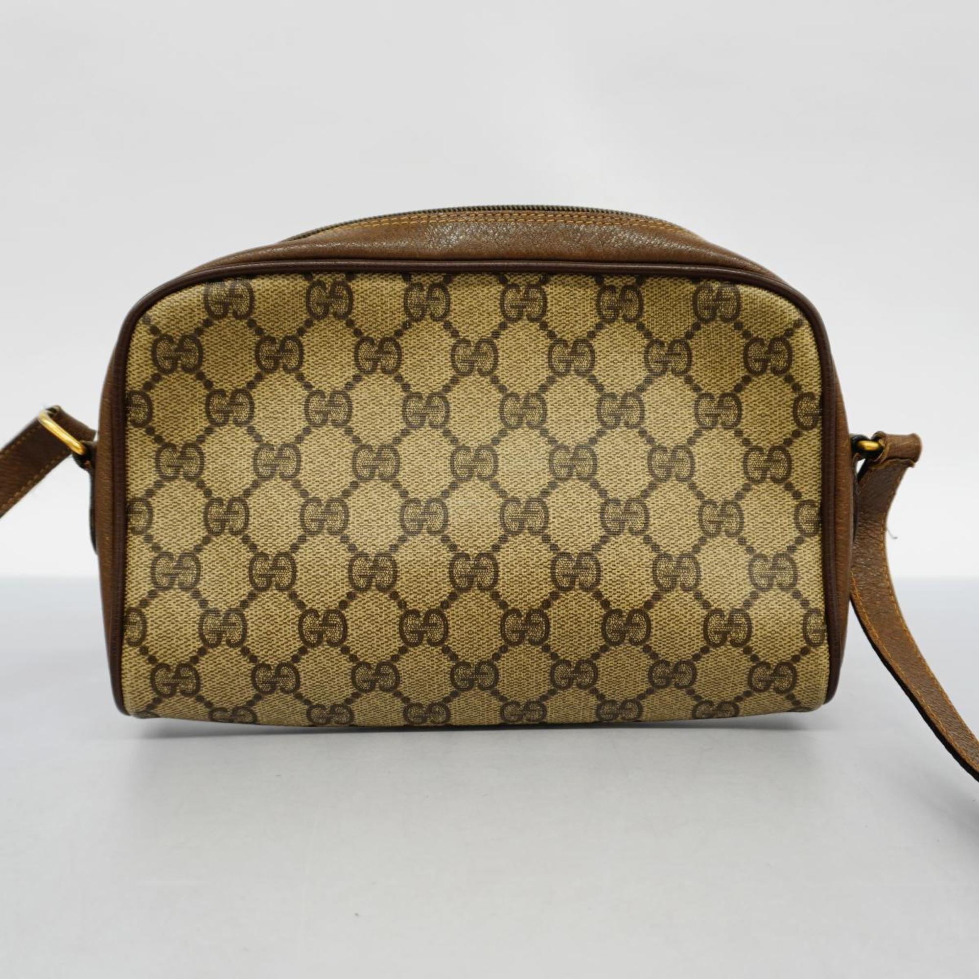 Gucci Shoulder Bag GG Supreme Sherry Line 116 02 089 Brown Beige Women's