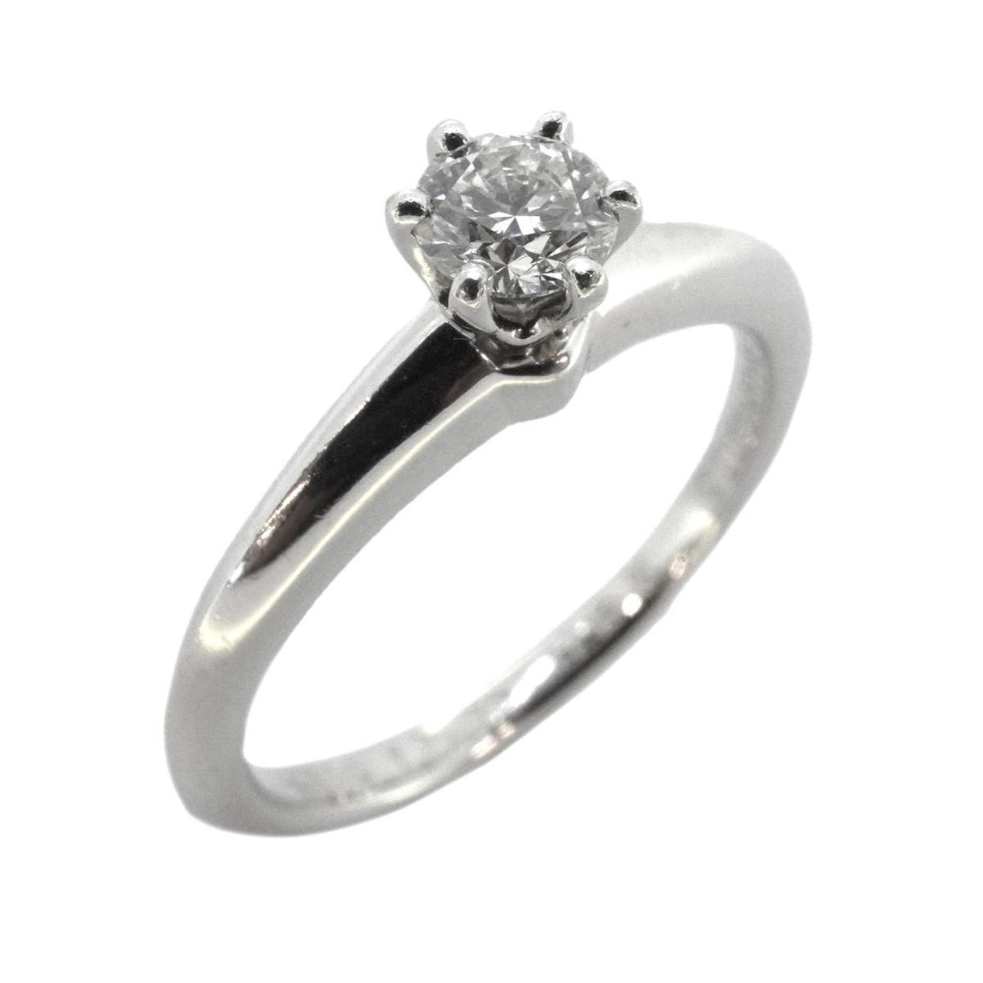 Tiffany Ring Solitaire 1PD Diamond Pt950 Platinum 0.24ct Ladies