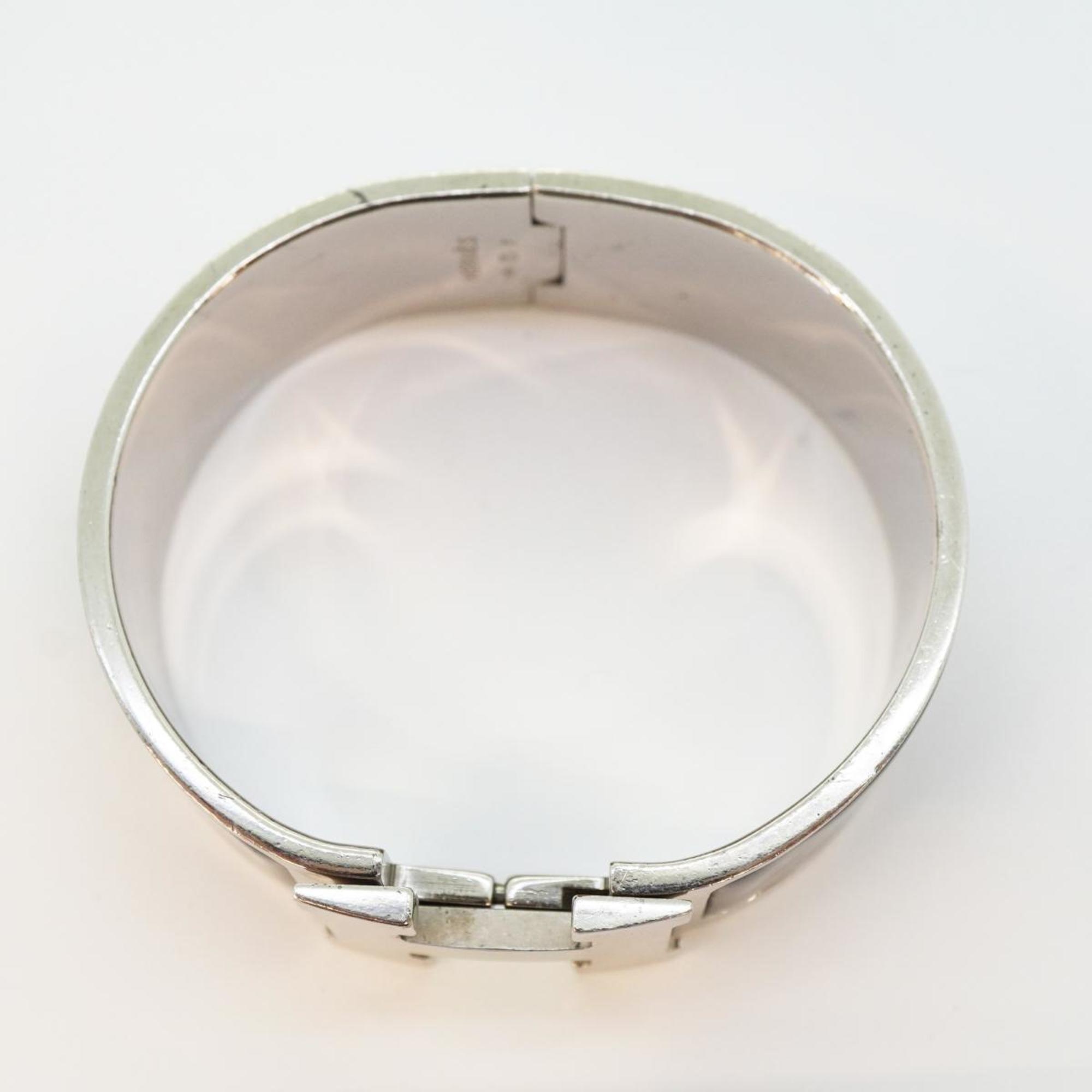 Hermes Bangle Click Clack GM Metal Material Silver Black Men's Women's