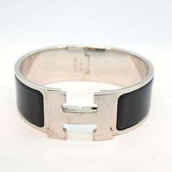 Hermes Bangle Click Clack GM Metal Material Silver Black Men's Women's