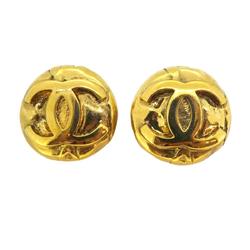 Chanel Earrings Coco Mark Circle GP Plated Gold 97P Women's