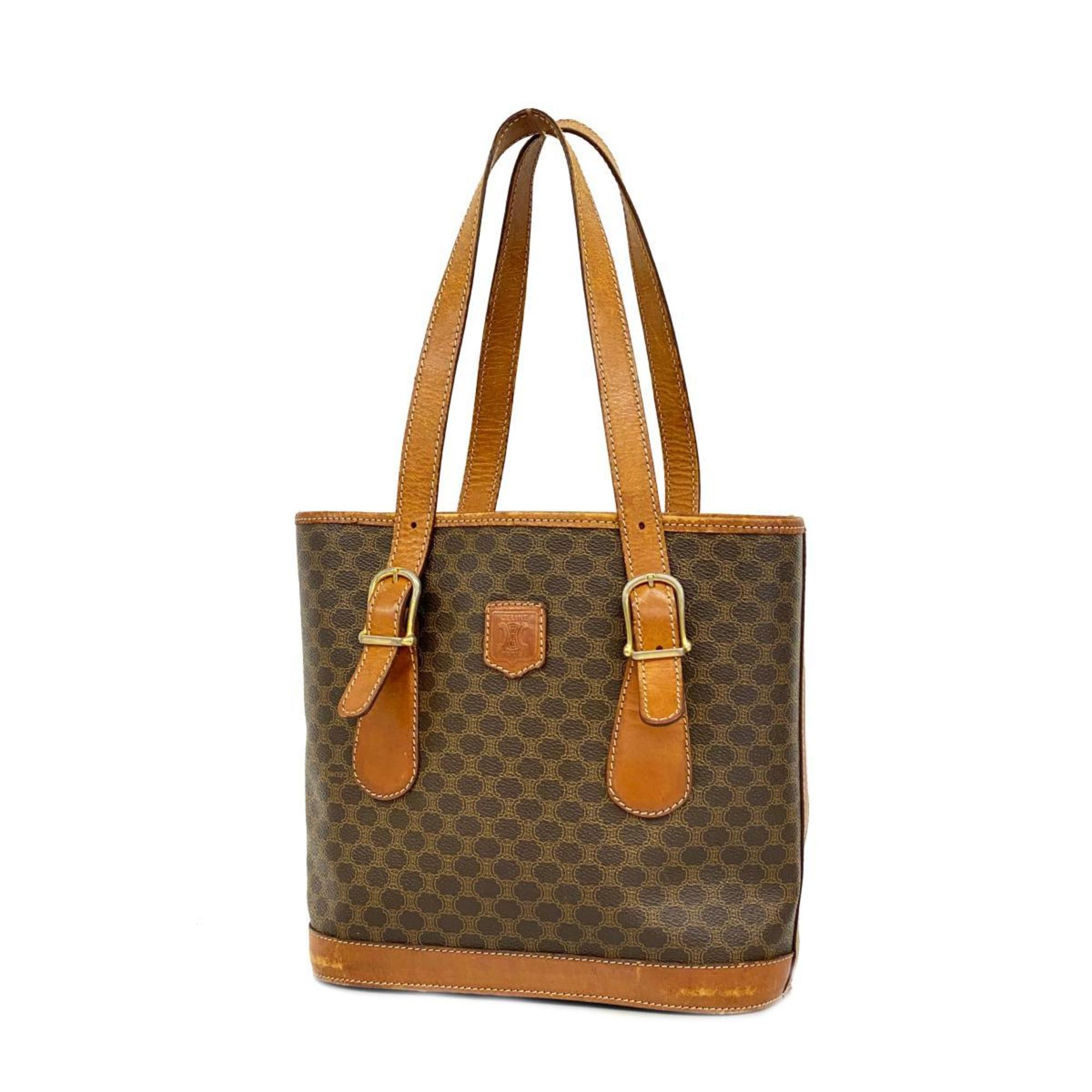 Celine Tote Bag Macadam Brown Women's