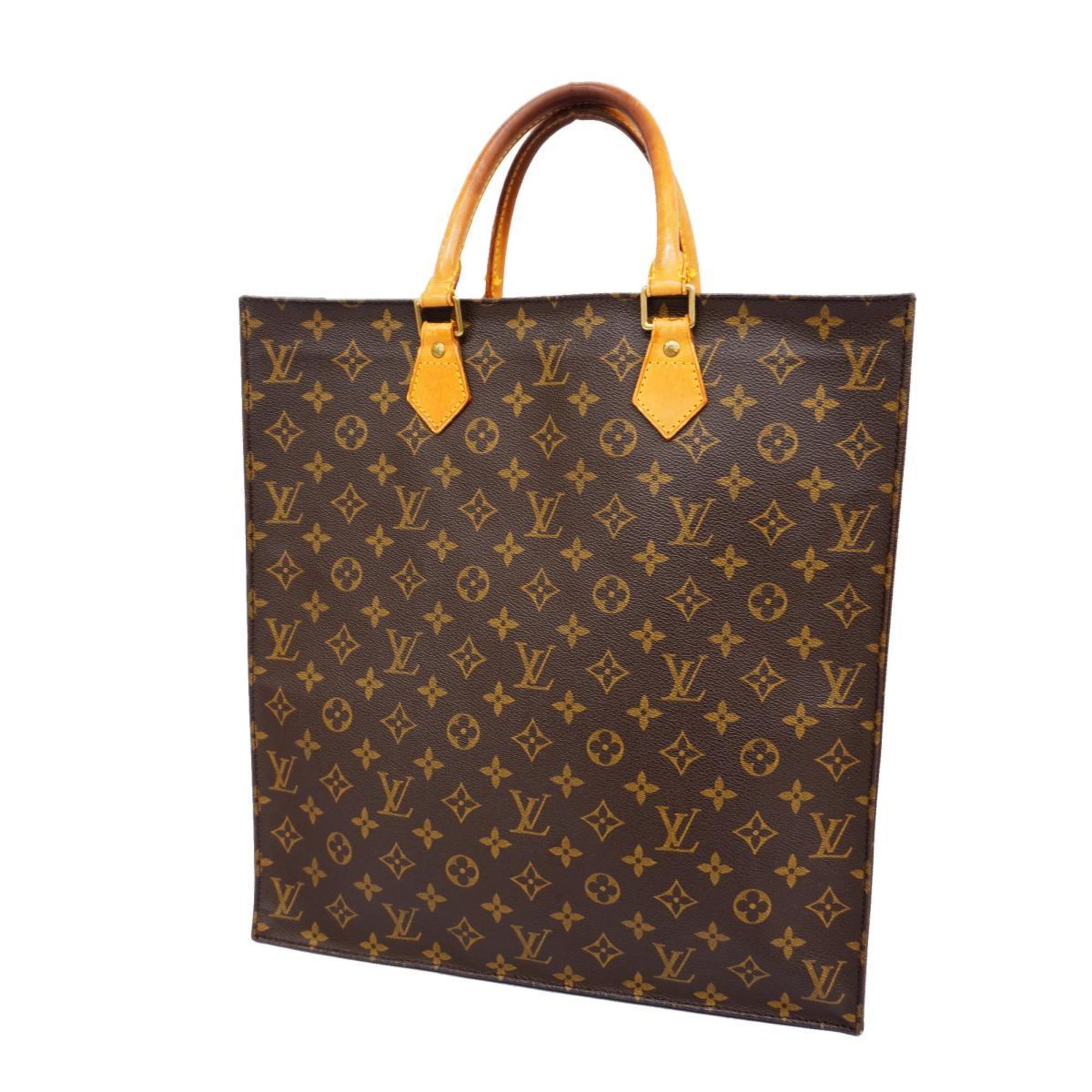 Louis Vuitton Tote Bag Monogram Sac Plat M51140 Brown Women's