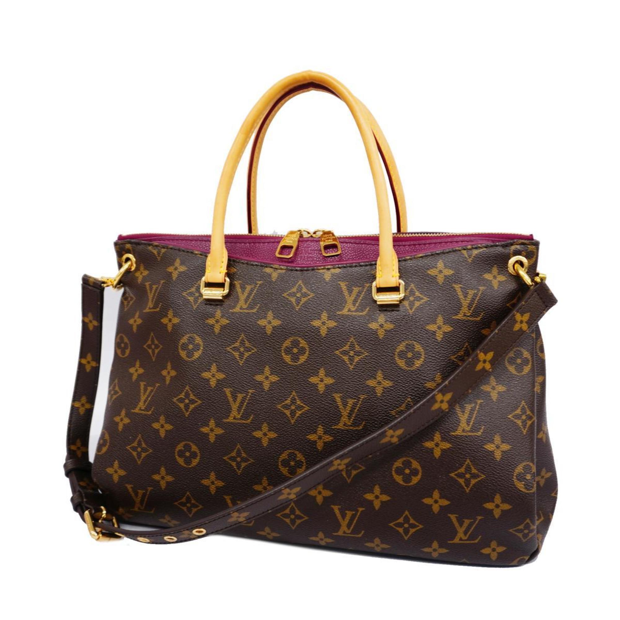 Louis Vuitton Tote Bag Monogram Pallas M41175 Brown Cerise Ladies