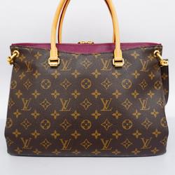 Louis Vuitton Tote Bag Monogram Pallas M41175 Brown Cerise Ladies