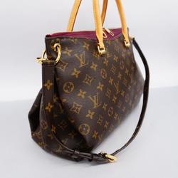 Louis Vuitton Tote Bag Monogram Pallas M41175 Brown Cerise Ladies