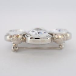 Chanel Brooch Coco Mark Rhinestone Metal Silver A12V Women's