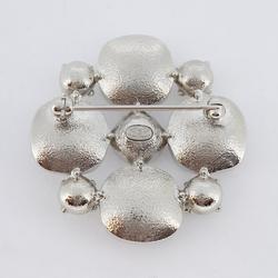 Chanel Brooch Coco Mark Rhinestone Metal Silver A12V Women's