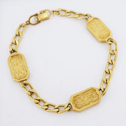 Christian Dior Bracelet CD Rhinestone GP Plated Gold Women's