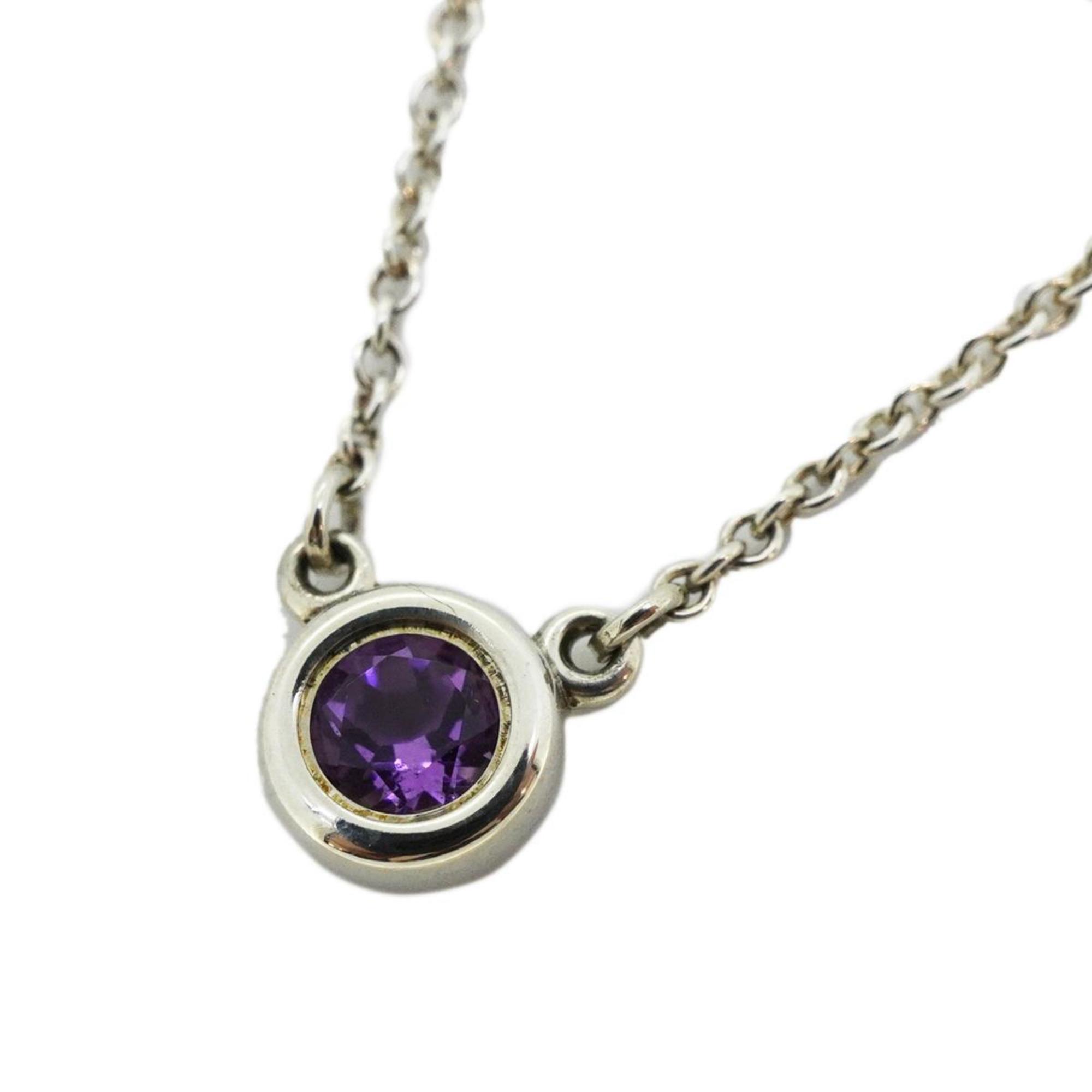 Tiffany Necklace Color by the Yard 925 Silver Amethyst Purple Women's