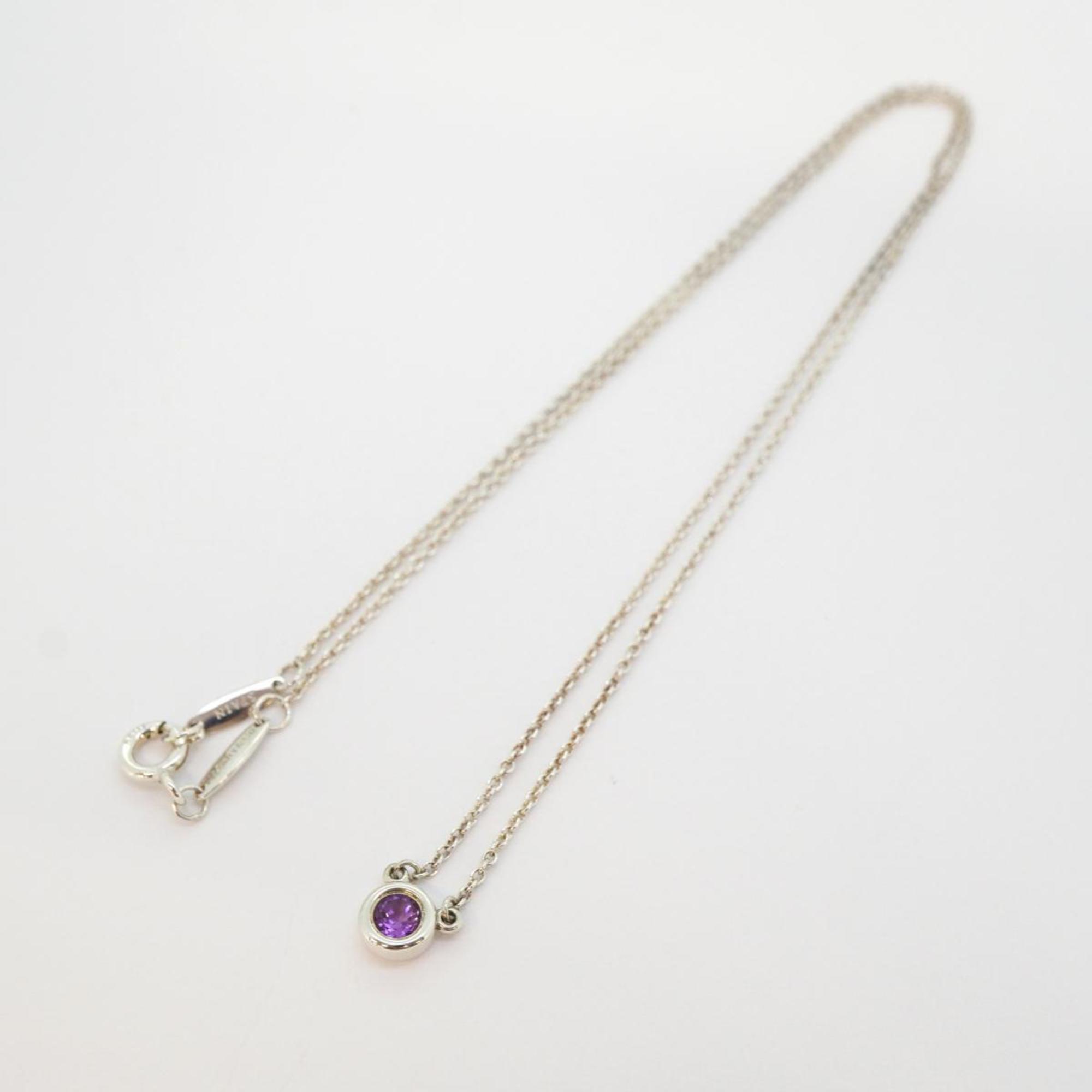 Tiffany Necklace Color by the Yard 925 Silver Amethyst Purple Women's