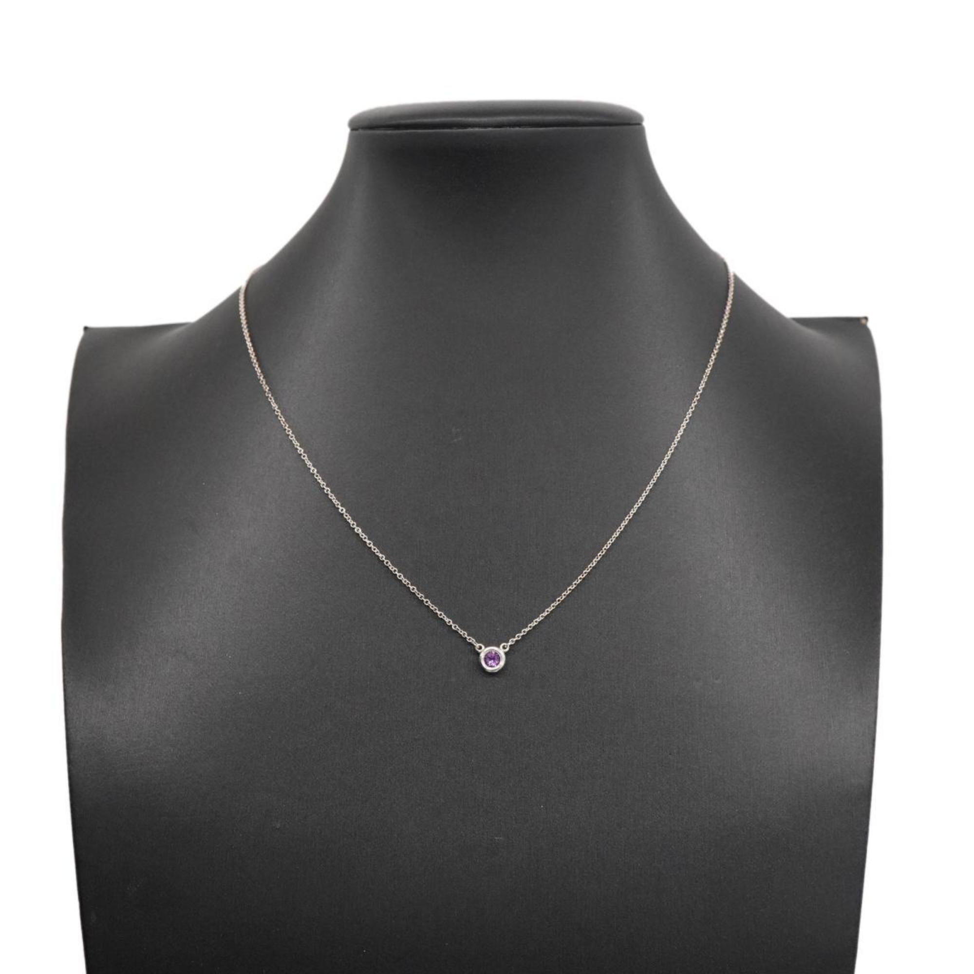 Tiffany Necklace Color by the Yard 925 Silver Amethyst Purple Women's