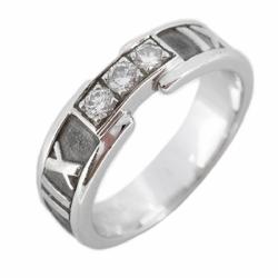 Tiffany Ring Atlas 3PD Diamond K18WG White Gold Ladies