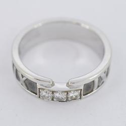 Tiffany Ring Atlas 3PD Diamond K18WG White Gold Ladies