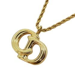 Christian Dior Necklace CD GP Plated Gold Women's