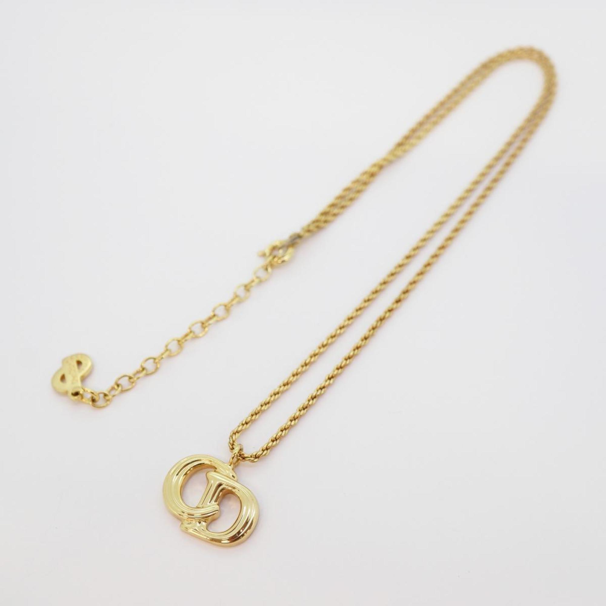 Christian Dior Necklace CD GP Plated Gold Women's