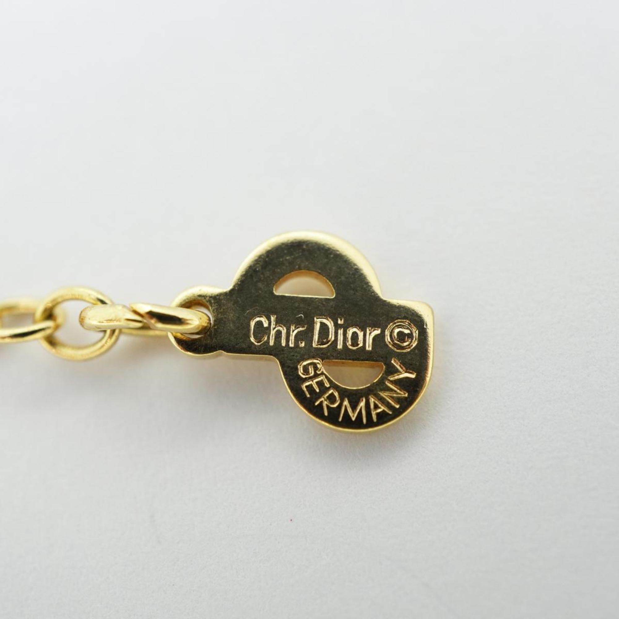 Christian Dior Necklace CD GP Plated Gold Women's