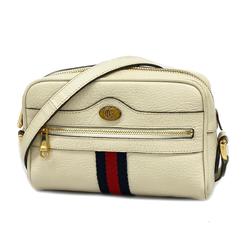 Gucci Shoulder Bag Sherry Line 517350 Leather Ivory Women's