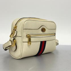 Gucci Shoulder Bag Sherry Line 517350 Leather Ivory Women's