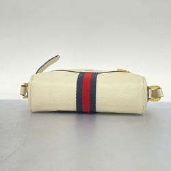 Gucci Shoulder Bag Sherry Line 517350 Leather Ivory Women's