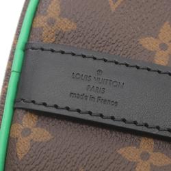 LOUIS VUITTON Keepall Bandouliere 25 Handbag Bag Coated Canvas Leather Monogram Macassar Men's Brown Black Green M46249