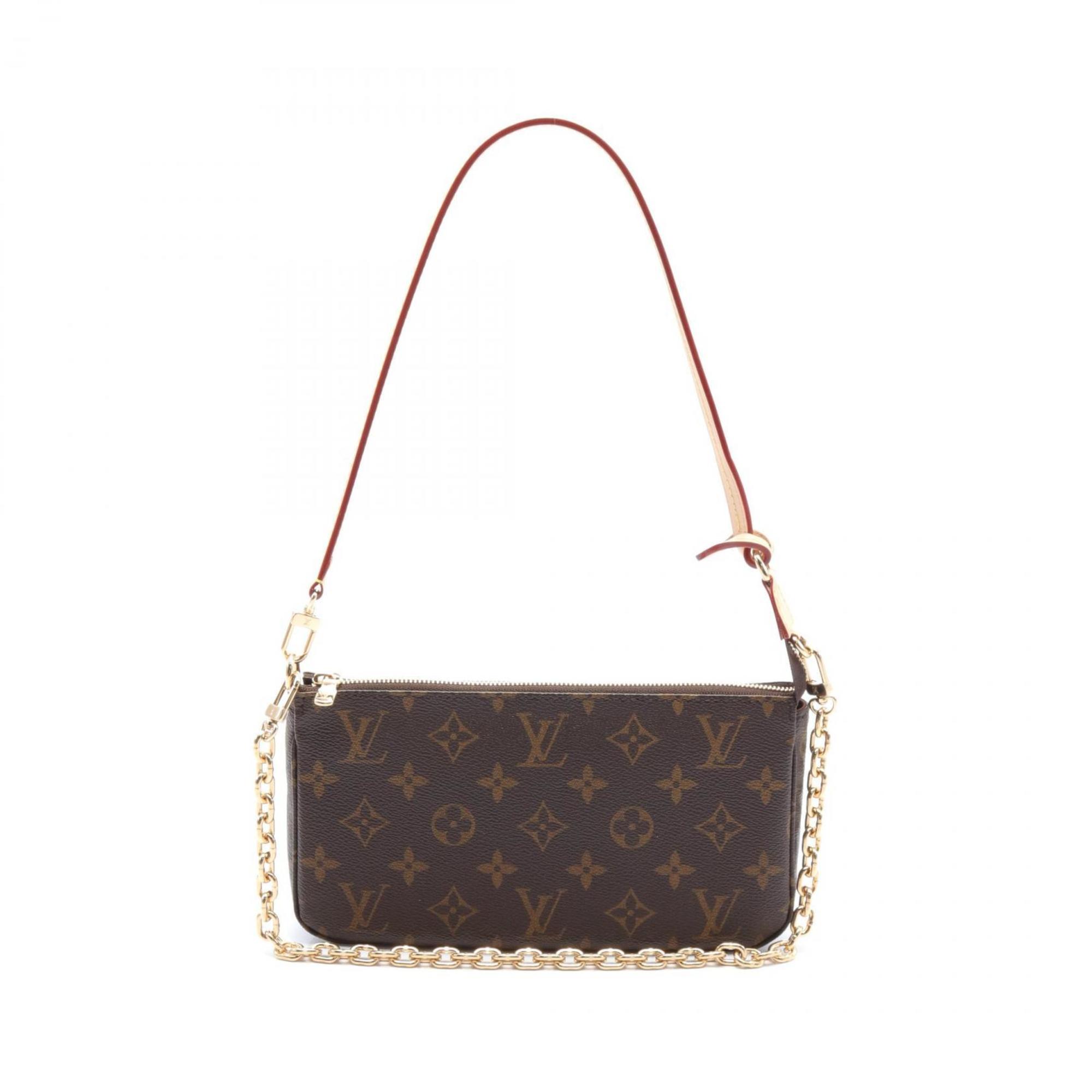 Louis Vuitton LOUIS VUITTON Pochette Accessoires Handbag Bag Coated Canvas Leather Monogram Women's Brown M82766