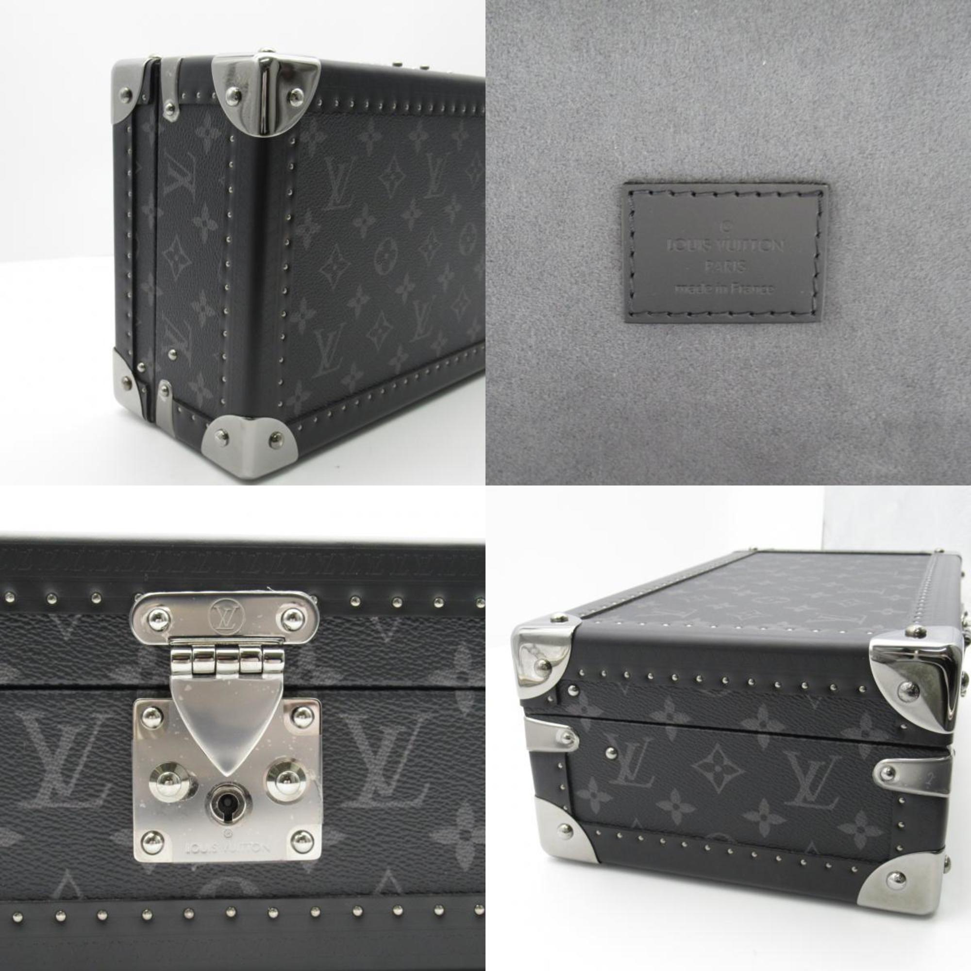 Louis Vuitton LOUIS VUITTON Coffret 8 Montre Bag Coated Canvas Monogram Eclipse Women's Black M20016