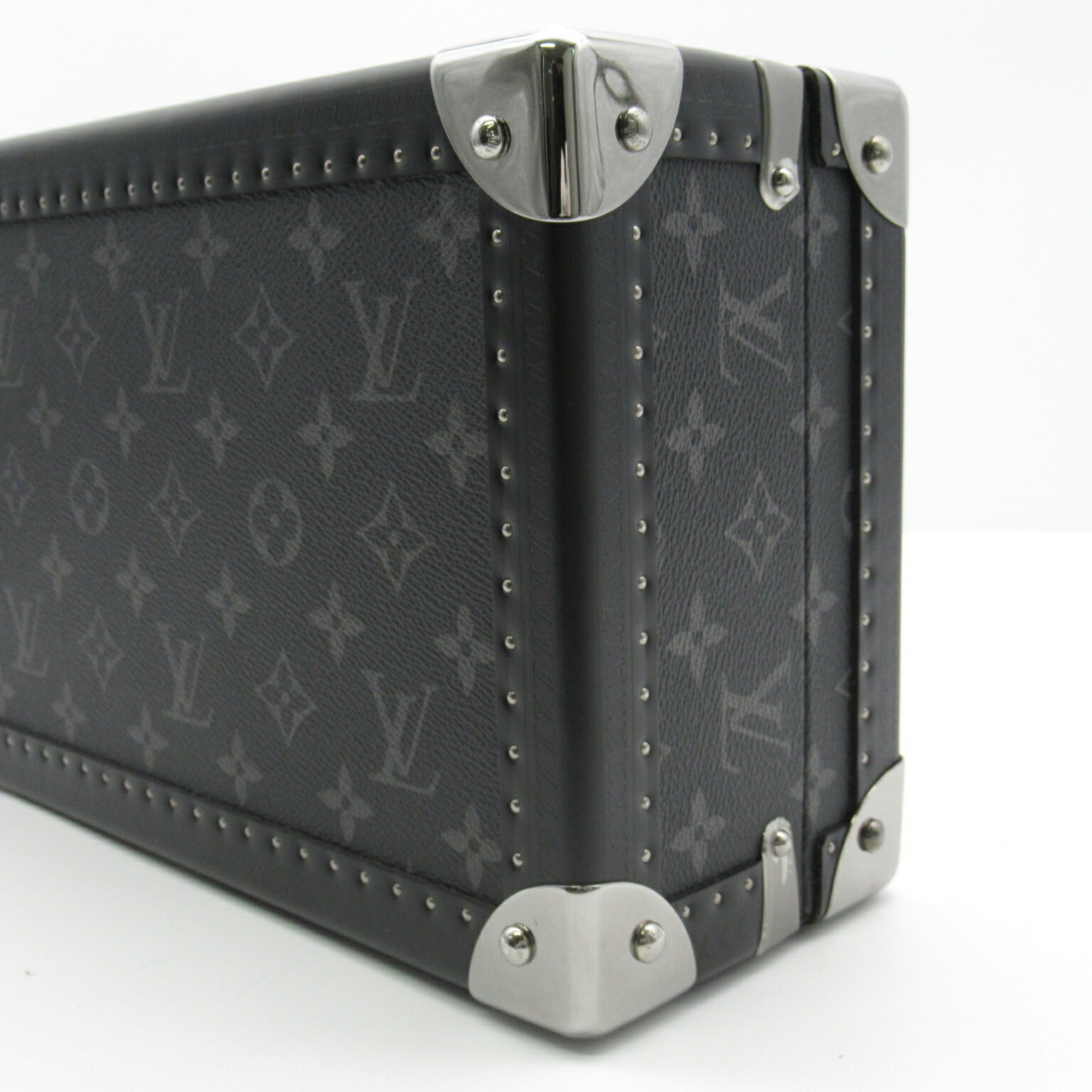 Louis Vuitton LOUIS VUITTON Coffret 8 Montre Bag Coated Canvas Monogram Eclipse Women's Black M20016