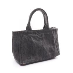 PRADA CANAPA Tote Bag Denim Women's Grey 1BG439