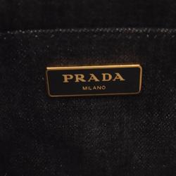 PRADA CANAPA Tote Bag Denim Women's Grey 1BG439