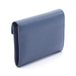 PRADA VELA Business Card Holder/Card Case Saffiano Leather Women's Blue Navy 1MC442