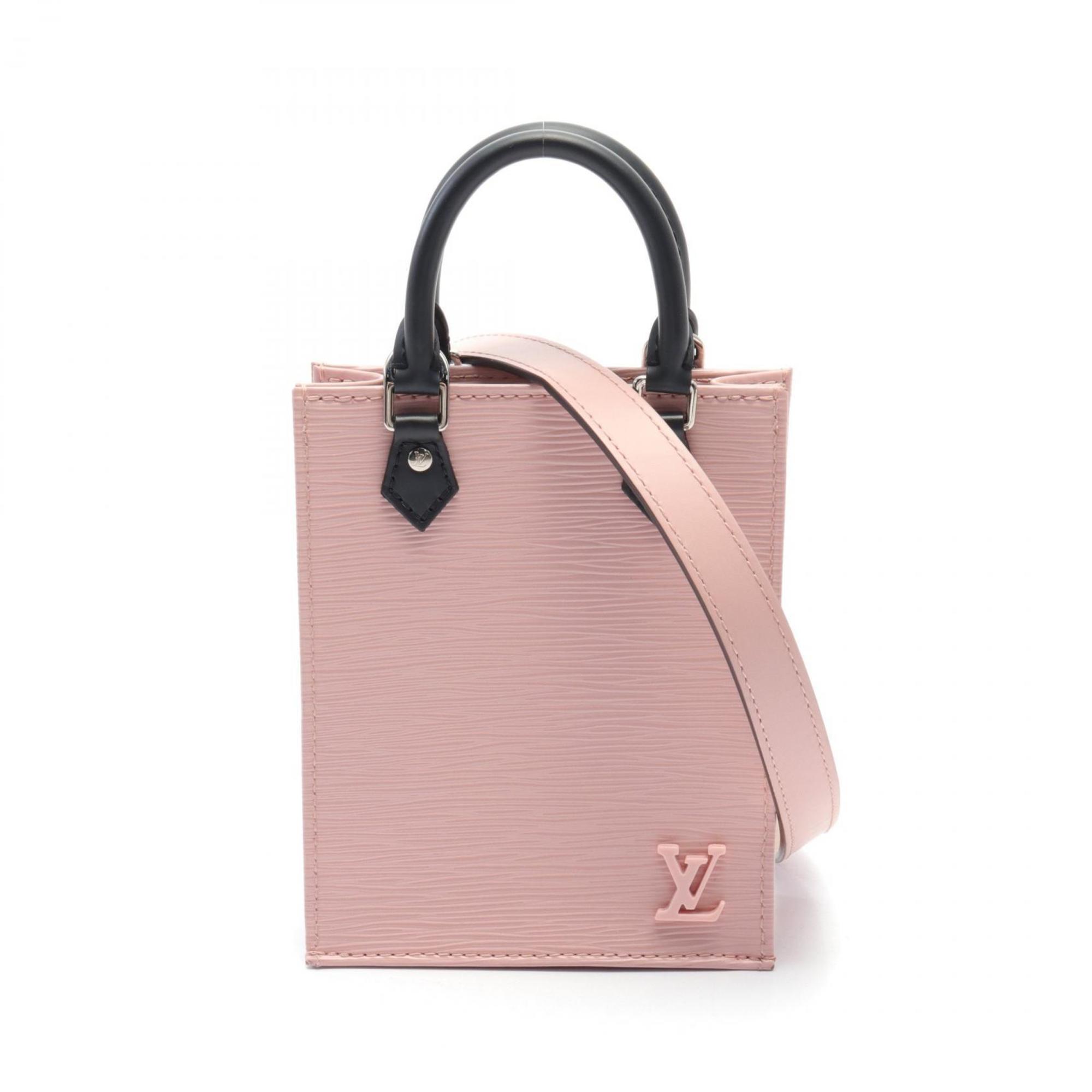 Louis Vuitton Petite Sac Plat Epi Rose Ballerine Handbag Bag Leather Women's Pink Black M69575