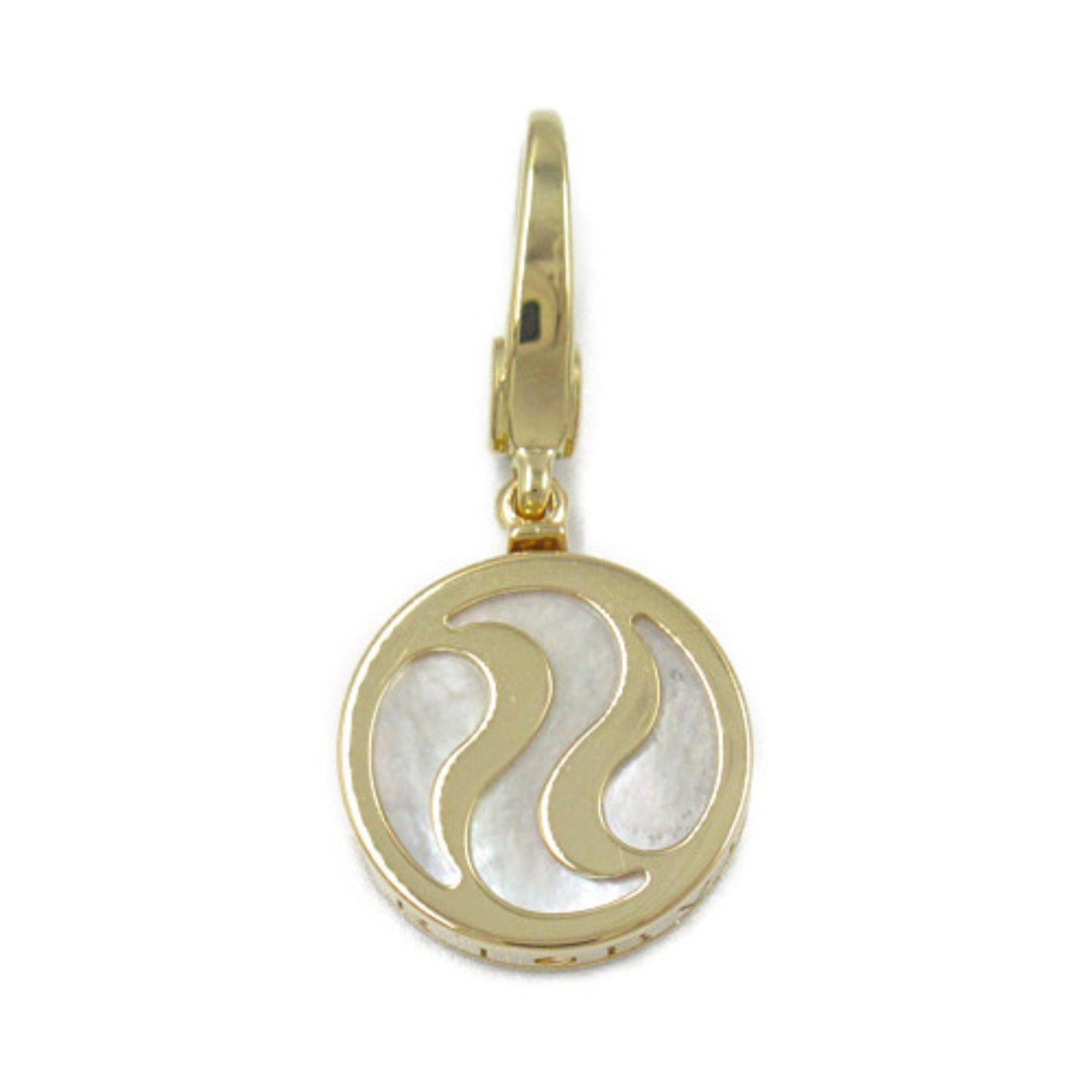 BVLGARI Optical Mother of Pearl Charm Pendant Top K18 (Yellow Gold) Men's Women's White