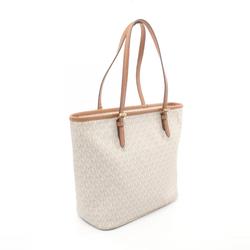 Michael Kors JET SET ITEM LG TZ SNAP PCKT TOTE Tote bag Bag Coated canvas Leather Women's White Brown 30S7GTTT7B