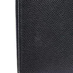 BVLGARI Clip Bi-fold Long Wallet Leather Men's Black