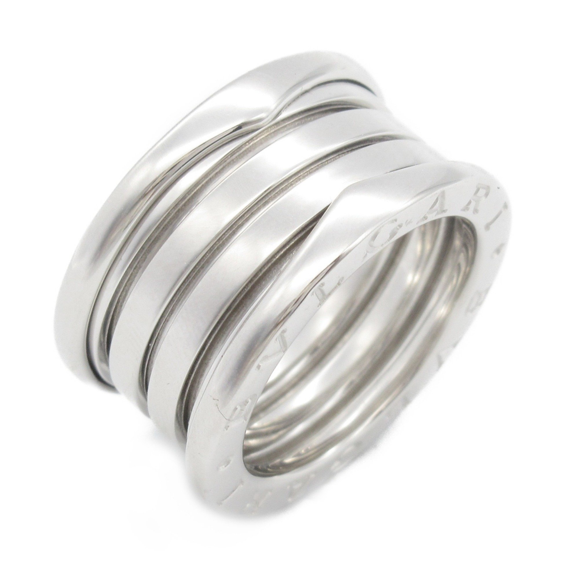 BVLGARI B.zero1 Ring, K18WG (White Gold), Men's, Women's, Silver