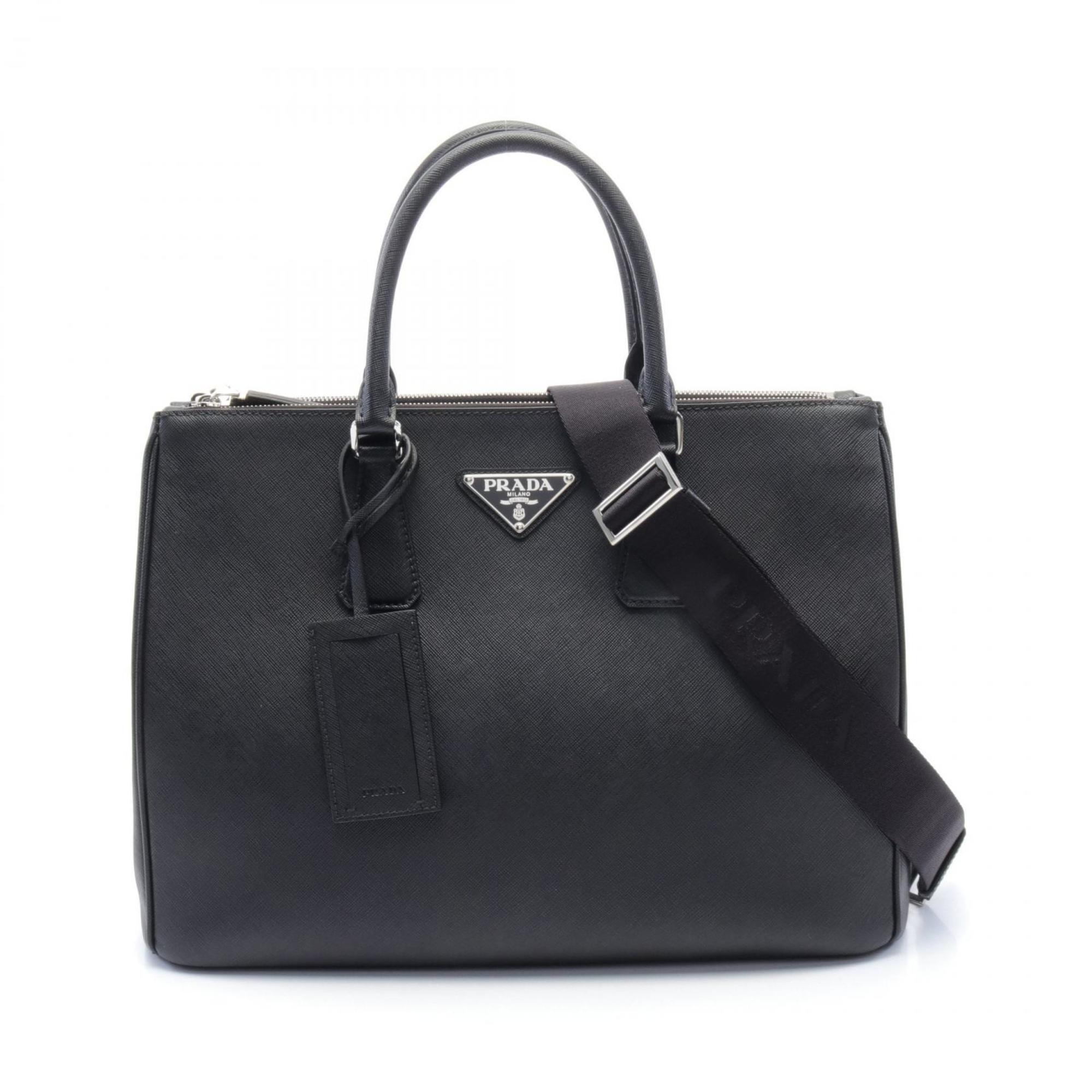 PRADA SAFFIANO TRAVEL Galleria Handbag Bag Saffiano Leather Women's Black 2VG061