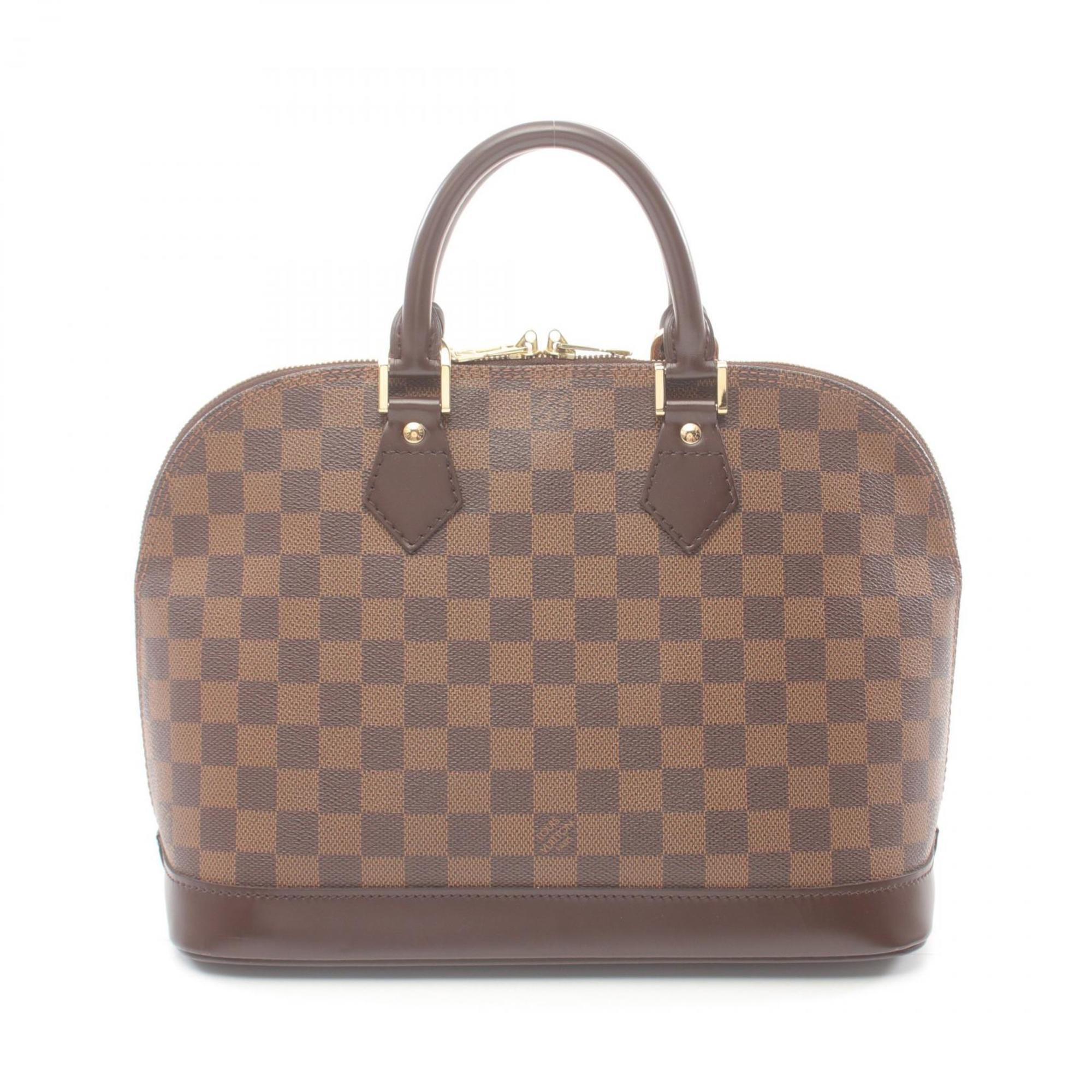 Louis Vuitton Alma Handbag Bag Coated Canvas Leather Damier Women's Brown N51131