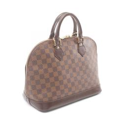 Louis Vuitton Alma Handbag Bag Coated Canvas Leather Damier Women's Brown N51131